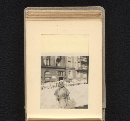 Isabel Wachenheimer in the snow in front of the Wachenheimer family home, 1931, Munich