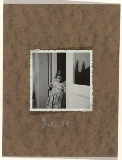 Isabel Wachenheimer in a doorway, July 1934
