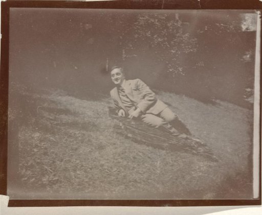 Eugen Wachenheimer, reclining in a garden in Baden-Baden, 1913
