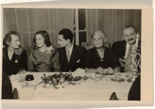 Isabel Wachenheimer and Her Second Husband Karl-Heinz Arndtheim in Elegant Clothing Seated at a Table During a Festive Occasion, 1949-1955