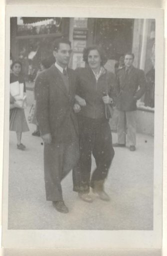 Isabel Wachenheimer Walking on the Street, Arm-in-Arm with Her Second Husband Karl-Heinz Arndtheim, 1949-1955
