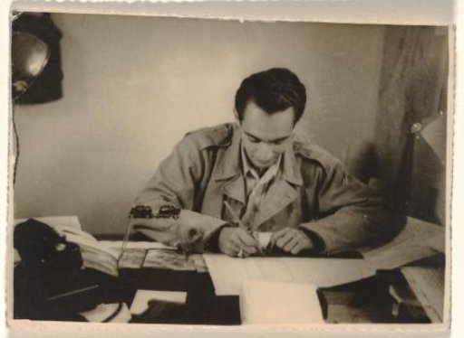 Karl-Heinz Arndtheim, Second Husband of Isabel Wachenheimer, Writing at a Desk with a Map in Front of Him, 1949-1955