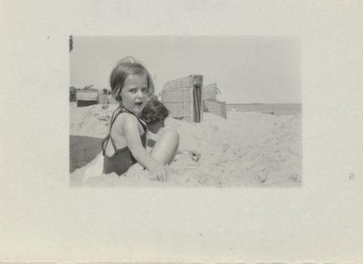 Isabel Wachenheimer on the beach at Travemünde, August 1933