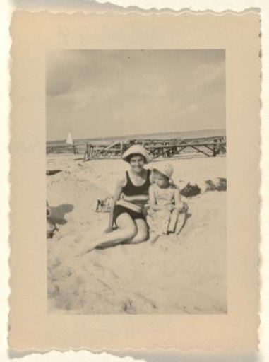 Isabel Wachenheimer on the beach at Scharbeutz, September 1934