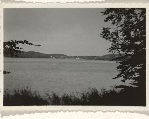 Plänsee in the Swiss town of Holstein, from the shore of the Plänsee