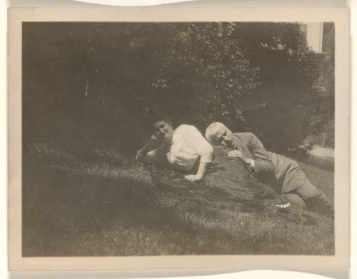 Meir Wachenheimer and his wife Mathilde Wachenheimer-Wertheimer, lying on a grassy field