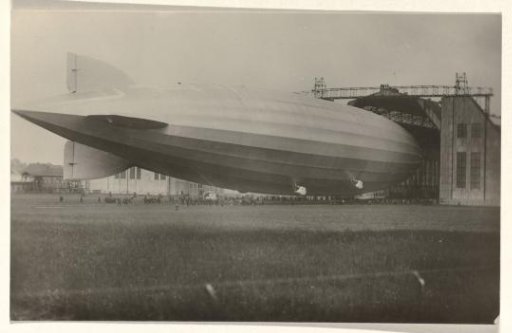 The America-zeppelin Z.R. III leaves its hangar