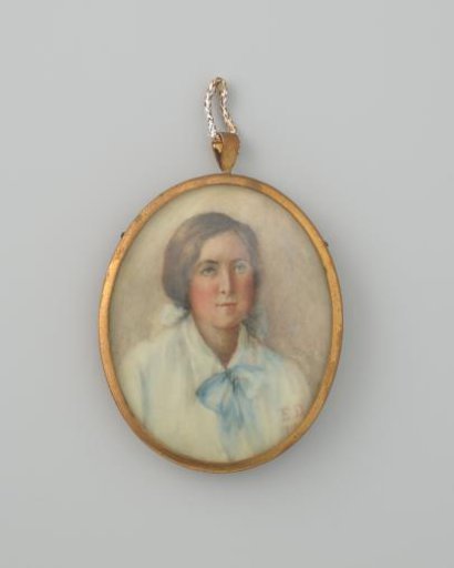 Portrait, pastel, of a Young Woman, in an Oval Frame (Pendant?)