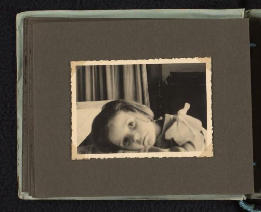 Isabel Wachenheimer leaning her head on a table in the Wachenheimer family home