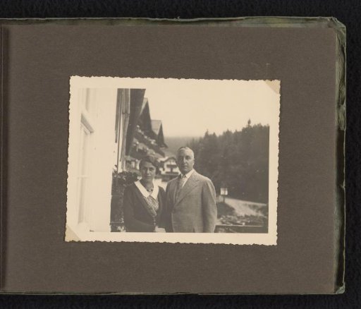 Eugen Wachenheimer and an Unknown Woman on the Balcony of a Hotel, August 1932, Eibsee (Bavaria)