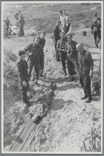 Exhumation of the executed at the Waalsdorpervlakte and identification of the dead, June 1945