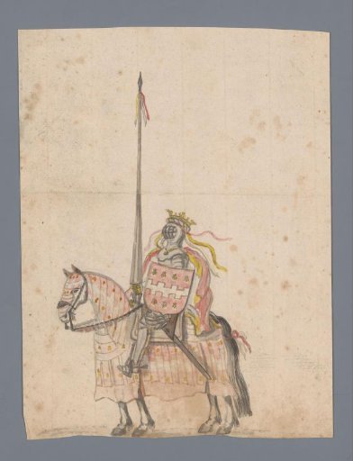 Sketch of a knight on horseback