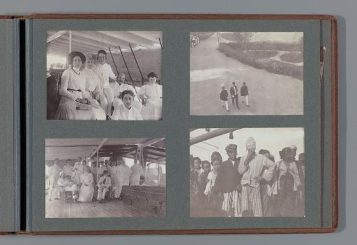 Company of six people on board a ship
