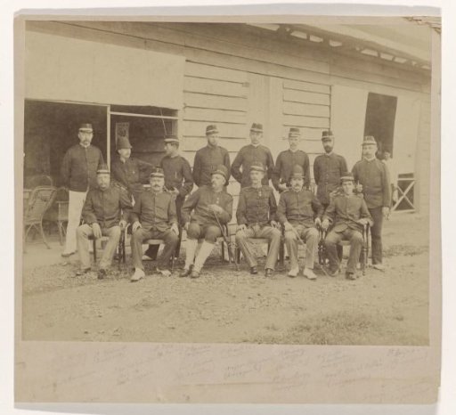 Group Portrait of Officers and Non-Commissioned Officers of the KNIL in Aceh, Probably 1897