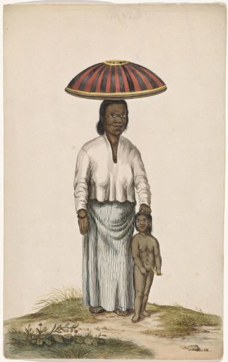 A Woman with a Child and a Food-cover on her Head