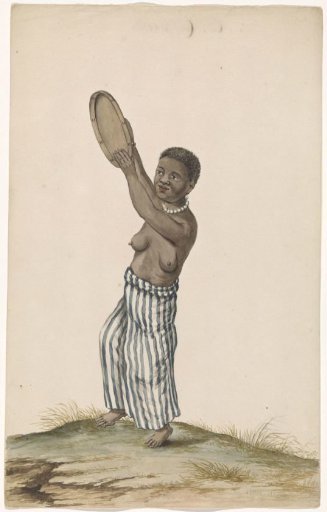 African woman with hand drum
