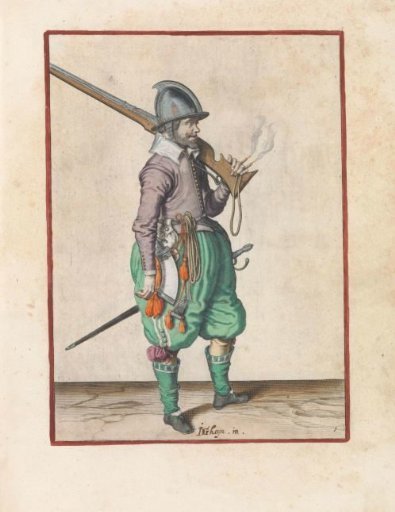 Soldier carrying his musket on his shoulder