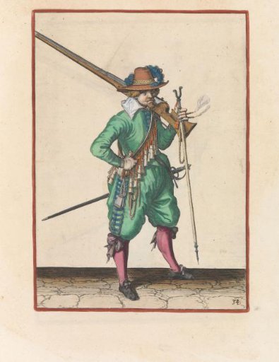 Soldier carrying his musket on his shoulder