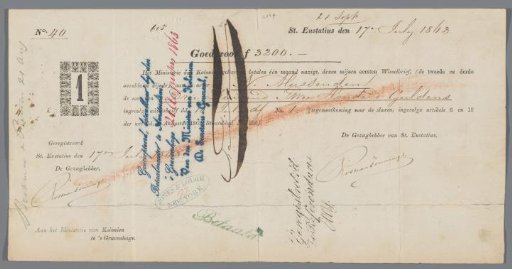 Bill of exchange for N. Hussenden, slaveholder on Sint Eustatius