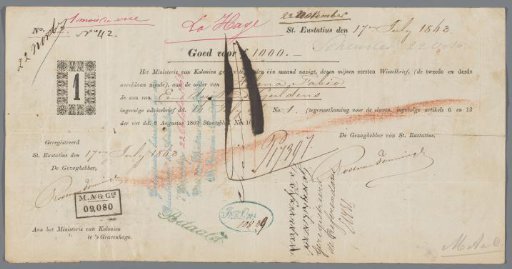 Bill of exchange for Helena Fabio, slaveholder on Sint Eustatius