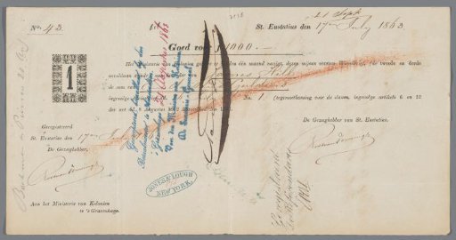 Bill of exchange for James Hill, slaveholder on Sint Eustatius