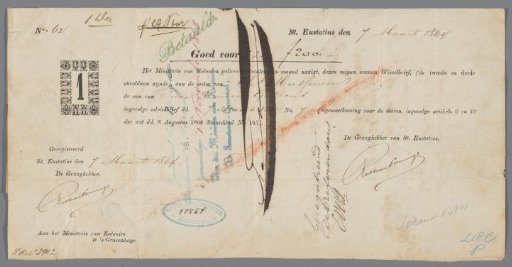 Bill of exchange for Charles Hussenden, slaveholder on Sint Eustatius