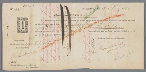 Bill of exchange for Charles Hussenden, slaveholder on Sint Eustatius
