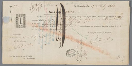 Bill of exchange for Charles Hussenden, slaveholder on Sint Eustatius