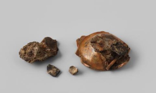 Fragments of wine bottles with concretions from the wreck of the East Indiaman 't Vliegend Hart