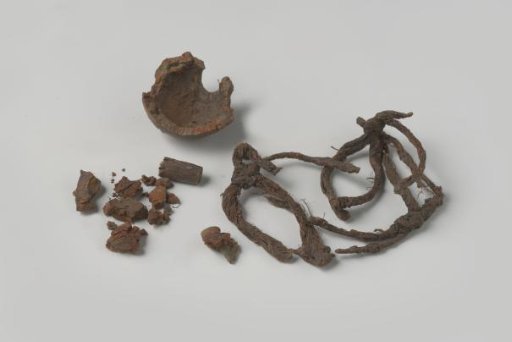 Fragmented Hand Grenade, Rope, and Wood Fragment from the Wreck of the East Indiaman Hollandia