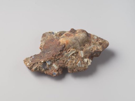 Concretion fragment with inclusions of natural stone and porcelain from the wreck of the East Indiaman Hollandia