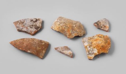 Shards of martavan jars from the wreck of the East Indiaman Hollandia