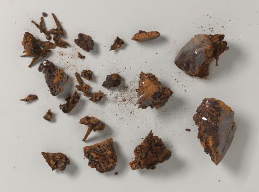 Bag with concretion containing nails from the wreck of the East Indiaman Hollandia