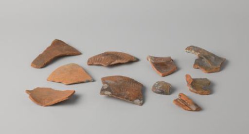 Ten earthenware sherds from the VOC ship 'Witte Leeuw'