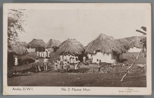 View of families and their houses in Aruba