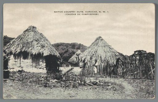 View of houses on Curaçao