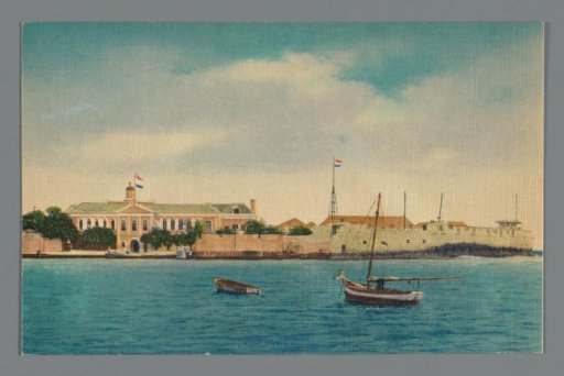 Curacao: A view of the harbor showing Ft. Amsterdam and the Governor's Palace