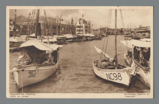 Willemstad, Curacao Neth. W. Indies: Schooner traffic in "Waaigat"