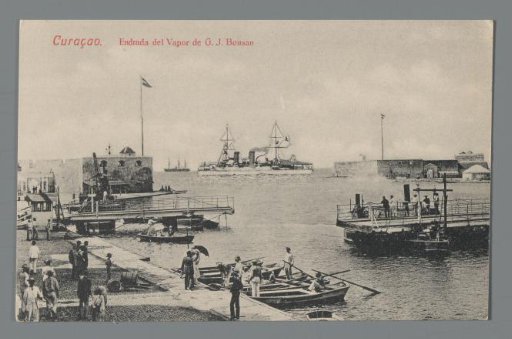 Curaçao. Entrance of the Steamship G.J. Bousan