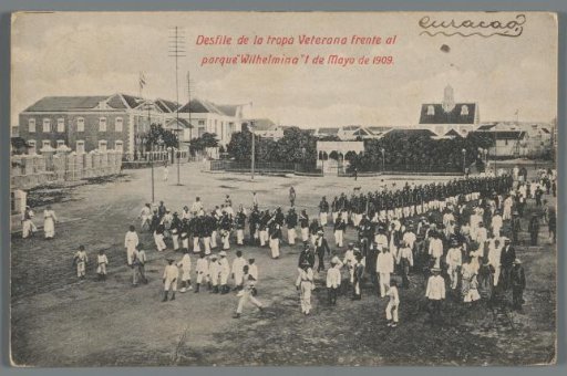 Parade of the Veteran Troops in front of "Wilhelmina" Park, May 1, 1909