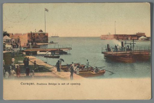 Curaçao, Pontoon Bridge in the Act of Opening