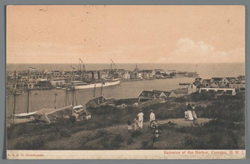 Entrance to the harbour, Curaçao, D.W.I.