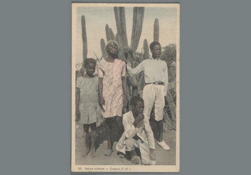 Portrait of four children in Curaçao