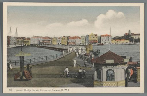 Pontoon Bridge Queen Emma, Curaçao, Dutch West Indies