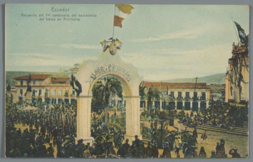 Souvenir of the 1st centenary of the birth of the hero in Pichincha