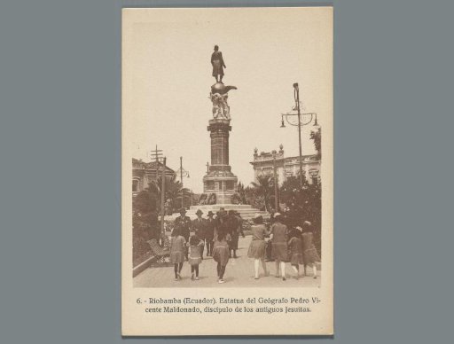 Riobamba (Ecuador), statue of the Geographer Pedro Vicente Maldonado, disciple of the ancient Jesuits