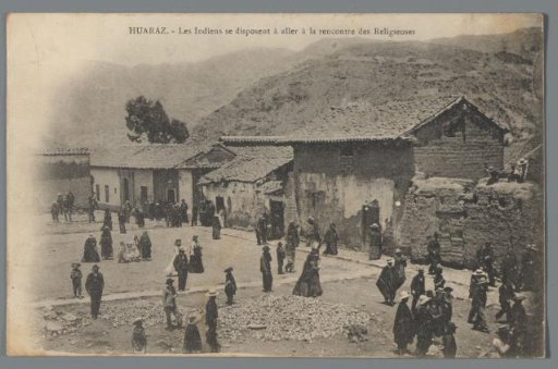 View of the Church Square Where the Population Meets the Nuns in Huaraz, Peru