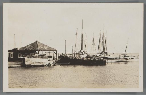 View of boats in the harbor of Oranjestad, Aruba
