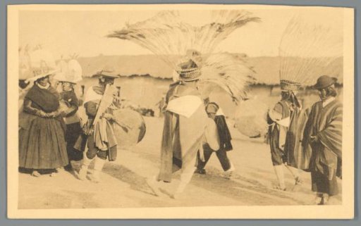 Dancers with a feather headdress