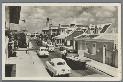 Wilhelmina Street where old and new architectural styles harmonize beautifully. Oranjestad / Wilhelmina Street. Old and new styles in perfect harmony. Oranjestad, Aruba, Netherlands Antilles